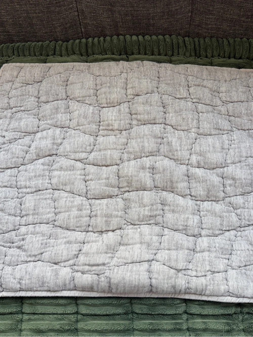 2 Pottery Barn Cloud Quilted Sham Covers in gray